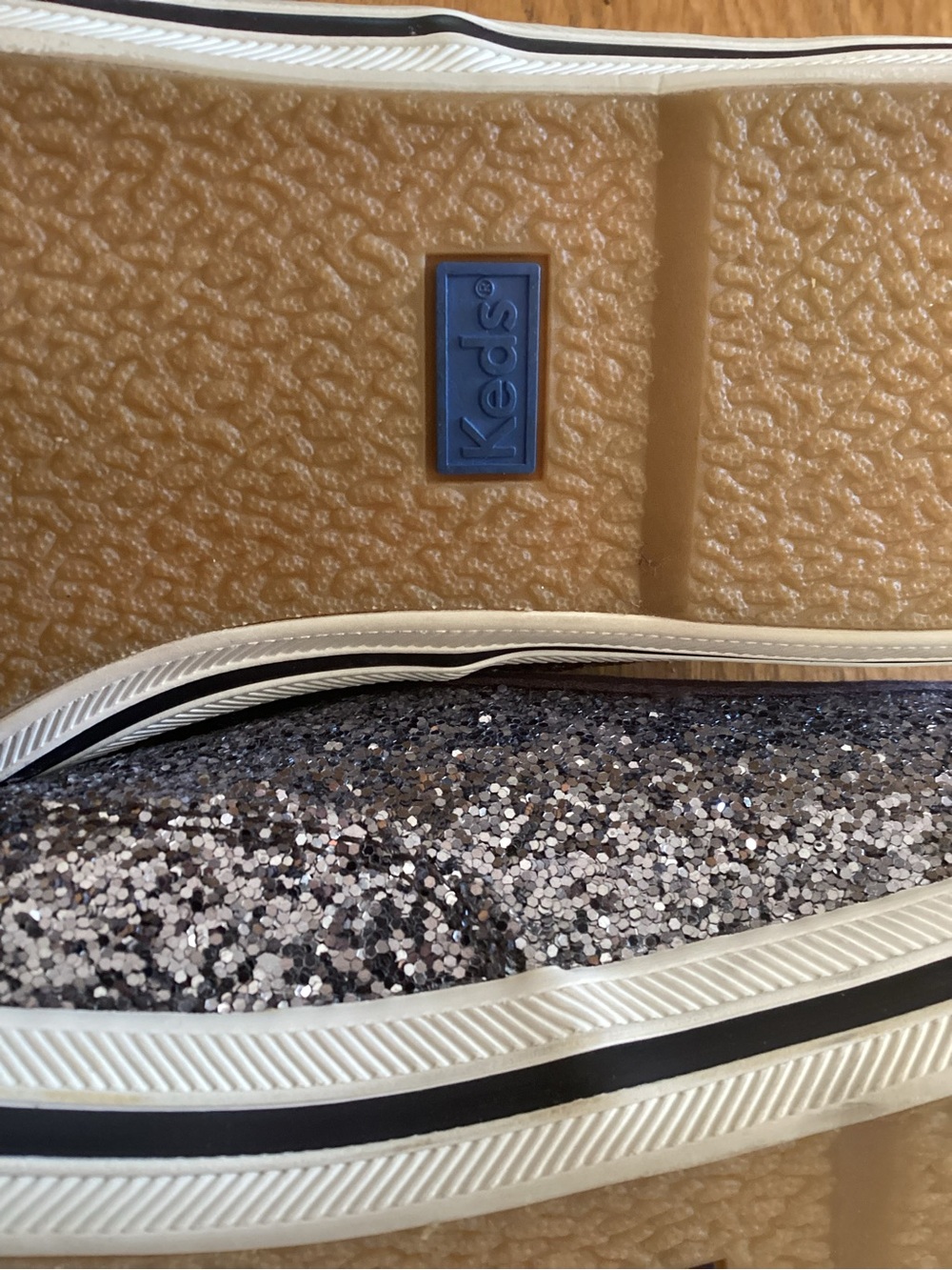 Keds by Kate Spade Navy Glitter Ribbon Lace Sneakers - Picture 6 of 9
